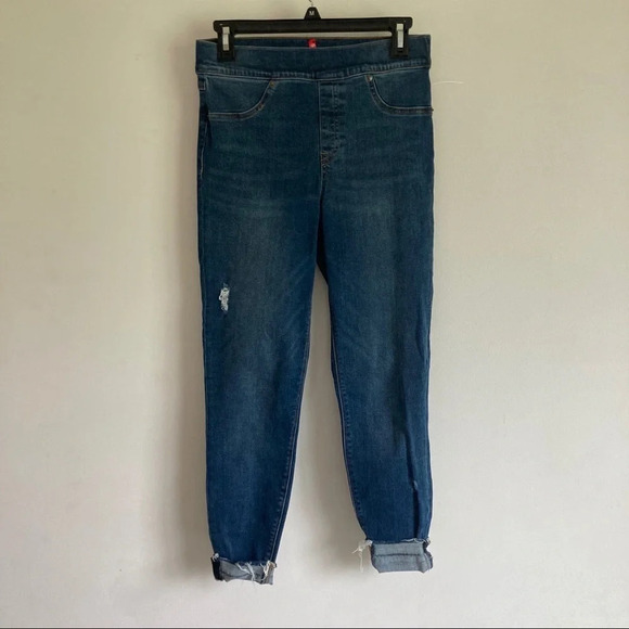 SPANX Distressed Skinny Jeans Sz M - Picture 2 of 5